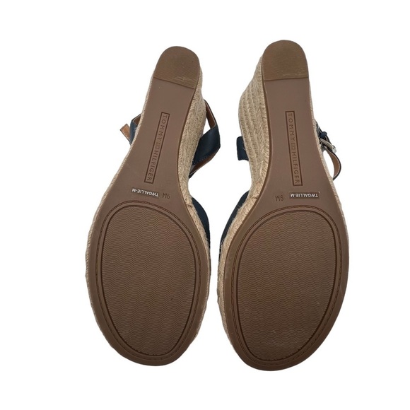 Tommy Hilfiger Blue TWGALLIE Espadrille Platform Wedge Sandals Size 9 Women’s - Picture 9 of 10
